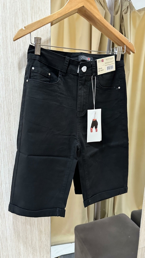 Bermuda Crocker Jeans Liso - Preta 4323