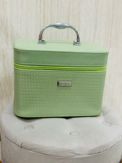 Frasqueira Necessarie Infinity Verde Prata com Espelho G