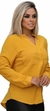 Camisete Algodão Botões Encapados Gola V - Mostarda - comprar online