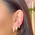 Brinco Dourado Argola Cravejada Zircônia Cristal M - 4646 / 4607 / 4647 - comprar online