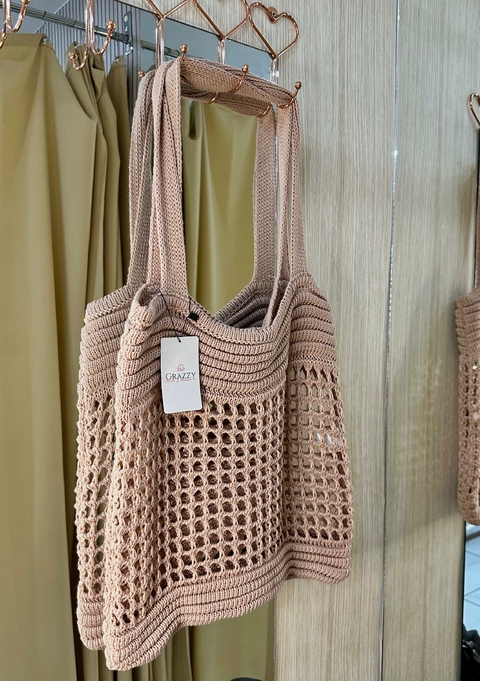 Bolsa Crochê Rosé