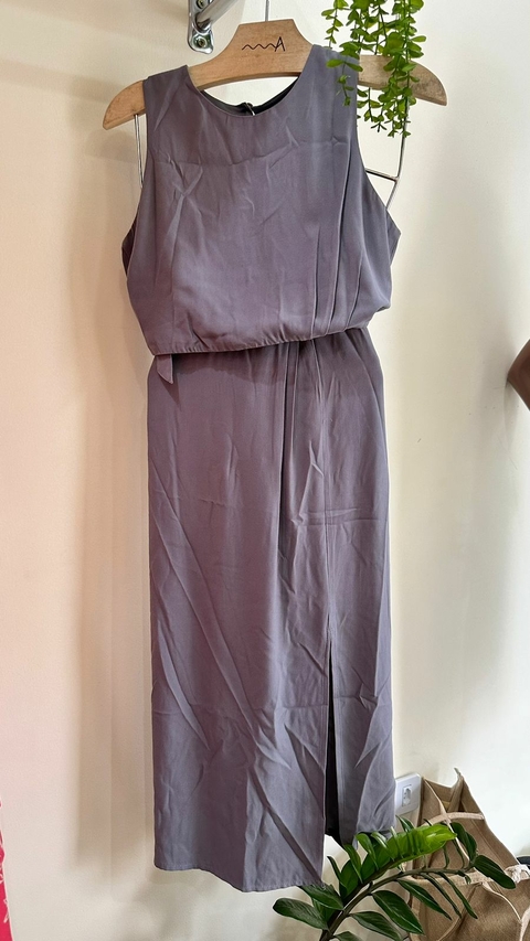 Conjunto Visco Sarja Midi Detalhe Cintura Pregas Fenda Perna e Faixa Cintura - 5673