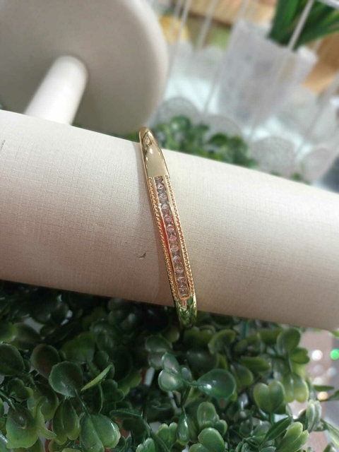 Bracelete Dourado Zircônia Cristal 001