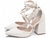 Scarpin napa off white salto bloco