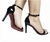 Sandalia verniz preto 2 em 1 com forro vermelho salto 9 cm