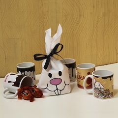 Saquinho + caneca personalizada Lembrancinha para Páscoa na internet