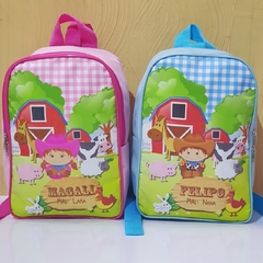 Mochila no tema fazendinha para lembrancinha na internet