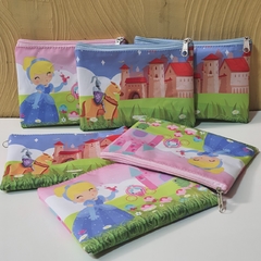 Nécessaire de bolsa no tema princesa para lembrancinha - Festa das Lembrancinhas