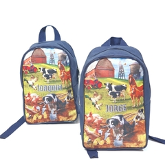 Mochila no tema fazenda para lembrancinha na internet