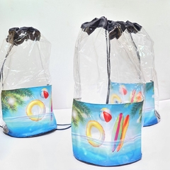 Sacochila de praia para lembrancinha - Festa das Lembrancinhas