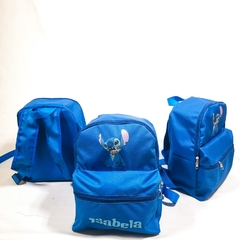 Mochila com bolso no tema Lilo e Stitch para lembrancinha na internet