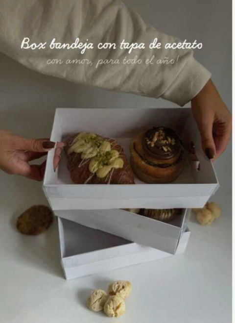 BOX BANDEJA CON TAPA DE ACETATO 26X17X8