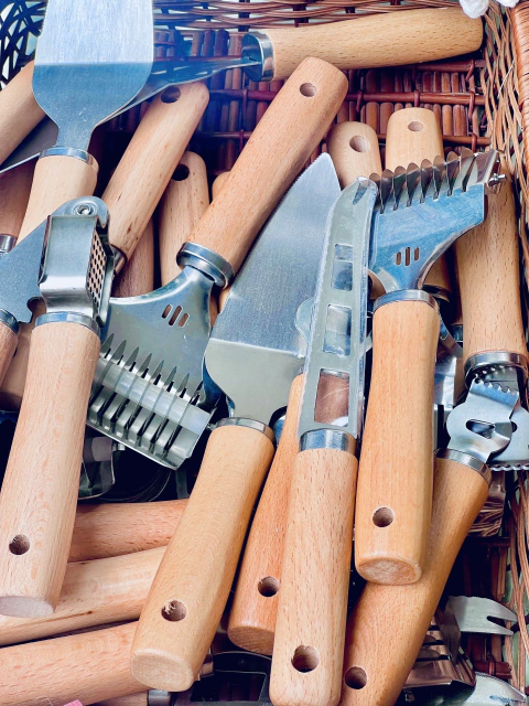 Set x7 Utensilios - Mango Madera - comprar online