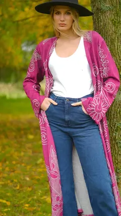 Kimono de lanilla largo