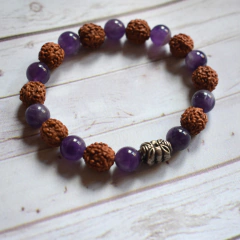 Pulsera Amatista y Rudraksha - comprar online