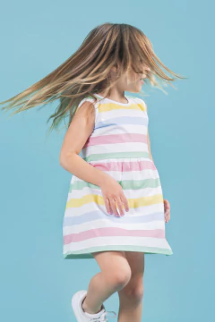 Vestido estampado Rayas Multicolor (ART 1380)