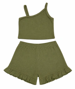 Conjunto waffle musculosa y short