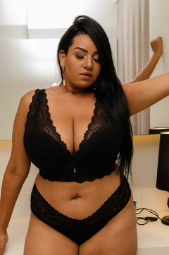 Conjunto cropped com alças rendadas e semi fio en internet