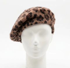 3984. Boina de dama de angora animal print. 2 colores.
