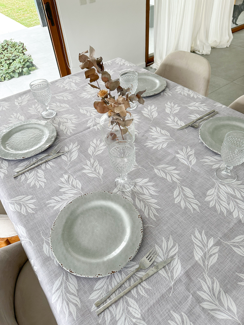 Mantel hojas grey