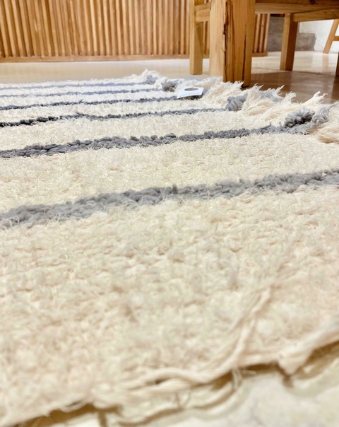 Alfombra Raya Fina doble Gris en internet