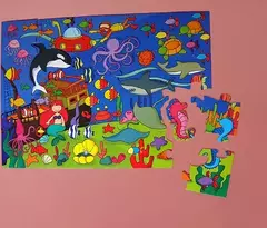 ROMPECABEZAS FONDO DEL MAR 28 PZAS GRANDES PUZZLE PLAN Z - comprar online