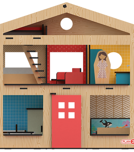 CASA DE MADERA INFANTIL CON MUEBLES PLAN Z