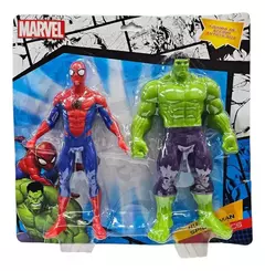MUÑECOS MARVEL SPIDERMAN + HULK 23 CM ARTICULADOS