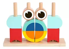 SET BLOQUES DE ENCASTRE DIDACTICO DE MADERA TOOKY TOY en internet