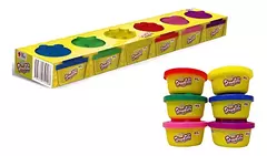 PACK X6 POTES DE MASA PARA MOLDEAR ARCOIRIS SMOOSHI