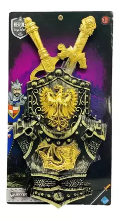 ESCUDO Y ESPADAS DISFRAZ GUERRERO DRAGON