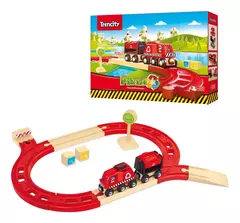 TRENCITY KIT PISTA DE RECICLADO MADERA TREN CON IMAN