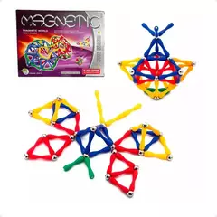 BLOQUES MAGNETICOS PALITOS IMANTADOS BOLITAS 84 PZS - CIUDAD RAYUELA