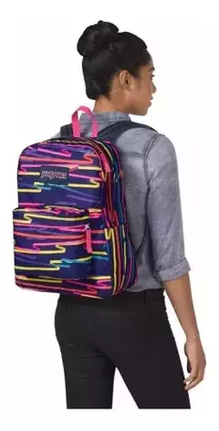 MOCHILA ESCOLAR JANSPORT SUPERBREAK VIOLETA ESTAMPADA 26L - comprar online