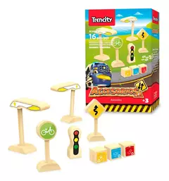 TRENCITY ACCESORIOS DE MADERA SEÑALES 16 PIEZAS