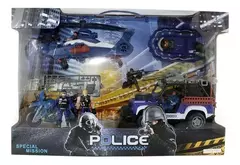 PLAYSET POLICIA GRANDE MUÑECOS CON VEHICULOS WABRO