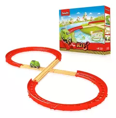 TRENCITY KIT 8 AVANZADO PISTA CON VEHICULO MADERA - comprar online