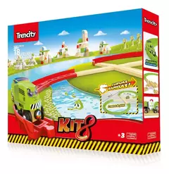 TRENCITY KIT 8 AVANZADO PISTA CON VEHICULO MADERA