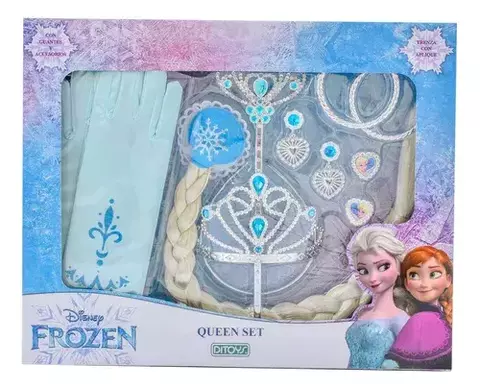 SET DE BELLEZA FROZEN TRENZA CORONA Y GUANTES DITOYS