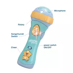 MICROFONO INFANTIL A PILA CON LUZ Y SONIDO - comprar online
