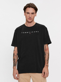 CAMISETA TOMMY - TJM AB REG GOLD LNR LOGO - PRETO