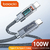 Toocki-Tipo C para Tipo C Cabo, 100W PD Display, Carregador de carregamento ráp na internet