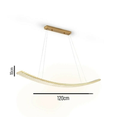 PENDENTE BACO 120CM DOURADO E CRISTAIS TRANSLUCIDOS SKY 4098 - Martan Lustres