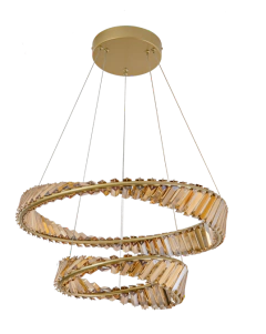 PENDENTE MANDALA LED DOURADO 40CM + 60CM 3000K 100W USINA IMPORTS UI20176/4060DR-AB