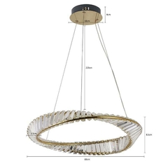 PENDENTE LED CRISTAL LEZIE 60CM 49W 3000K OURO BRILHO NORDECOR 2715 - loja online
