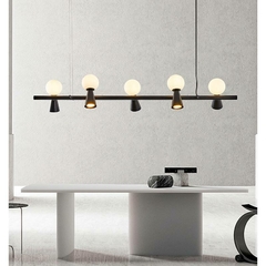 PENDENTE TEAS 5XG9 E 5XGU10 GLOBOS 10CM PRETO NORDECOR 2470