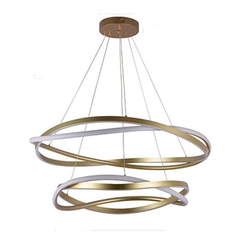 PENDENTE LED EUNI ODI 60/80CM 135W 3000K DOURADO FOSCO NORDECOR 2878 - comprar online
