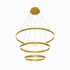 PENDENTE LUZ DIRETA E INDIRETA  Φ40×Φ60×Φ80CM 226W 3000K BIVOLT ALUMINIO ESCOVADO DOURADO+ACRILICO SINDORA DCD 03004