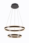 PENDENTE LUZ DIRETA E INDIRETA Φ40×Φ60CM 126W 3000K 12600LM ALUMINIO ESCOVADO PRETO+ACRILICO CABO:2,5M SINDORA DCD03018