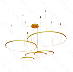 PENDENTE Φ40×60×80×100×120CM 249W 17430LM 3000K BIVOLT ALUMINO+SILICONE SINDORA 